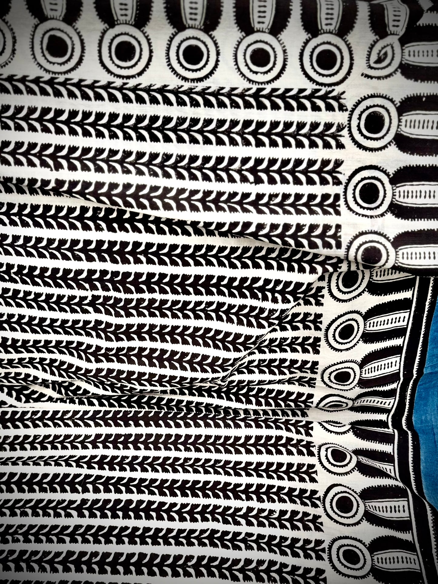 Neel – chusta bawełniana premium, indygo i block print