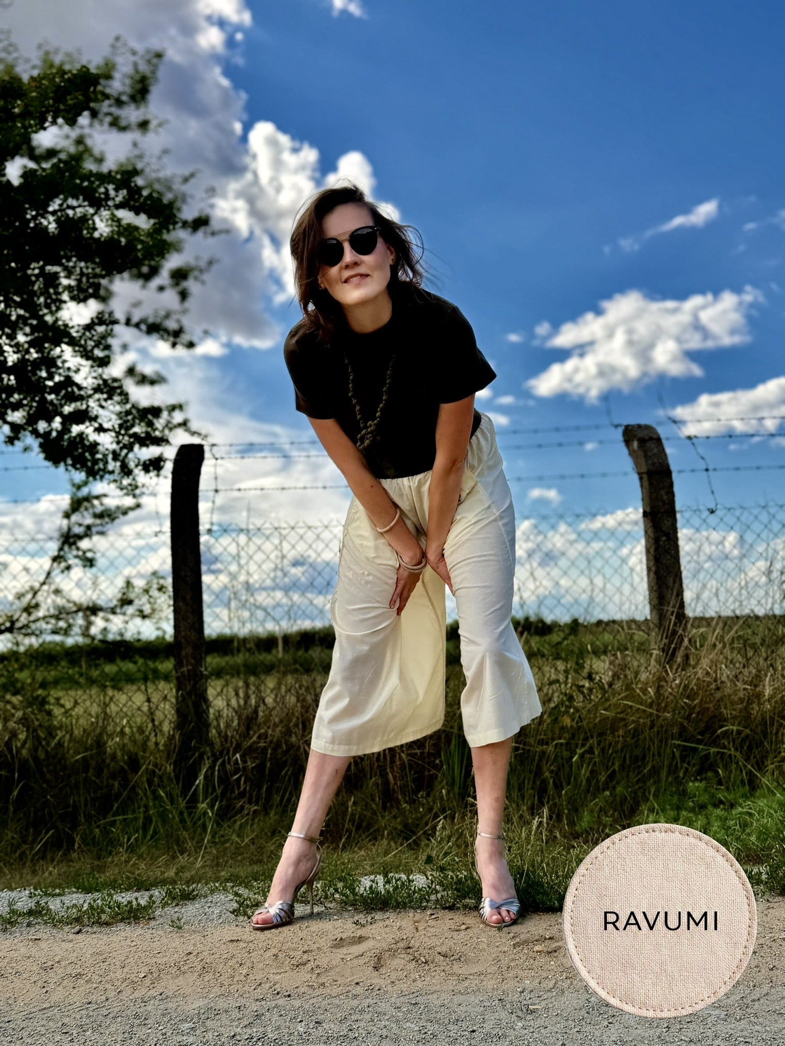 Shanti – indyjskie kuloty bawełniane premium, kremowe
