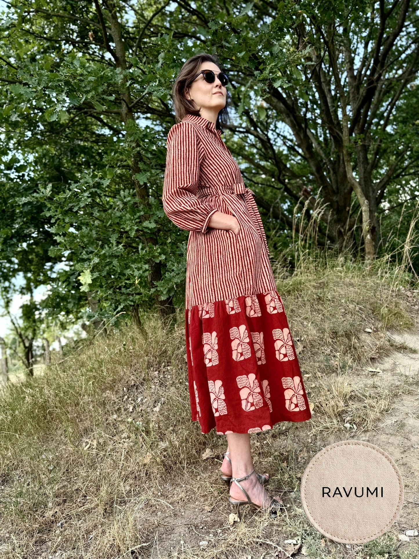 Mira – indyjska sukienka bawełniana premium, ręczny block print